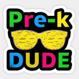 Kids Pre-K Dude First Day of School Funny Back to School Boys Gift Sticker